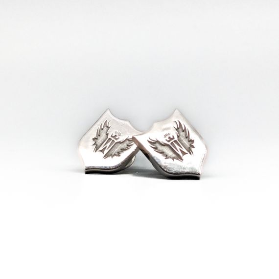 Aretes escudos de plata S925 11.55g 19mm