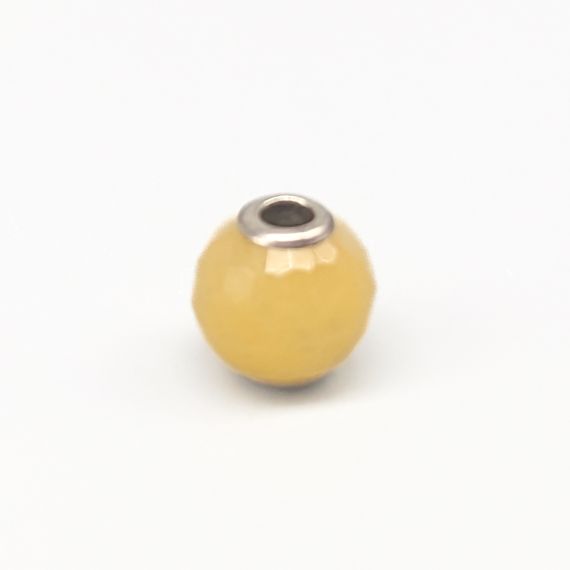 Abalorio para Pandora amarillo facetado divertido S925 1.42g 10mm