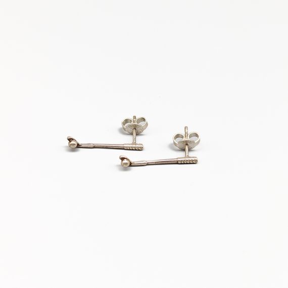Aretes de plata palos de golf S925 1.34g 22mm