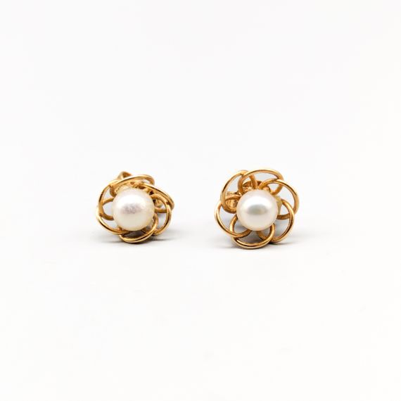 Pendientes de perlas en Oro de 18K 2.08g 11mm