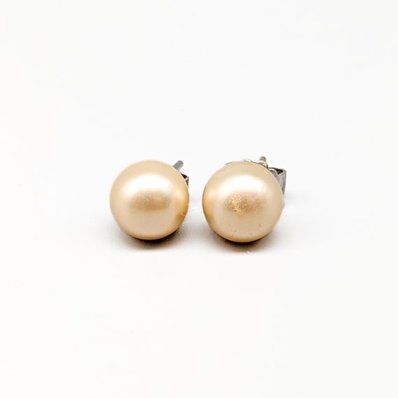 Aretes de perlas en Plata S925 3.3g 9mm