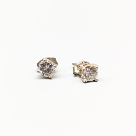Pendientes de plata con piedras S830 1.23g 7mm