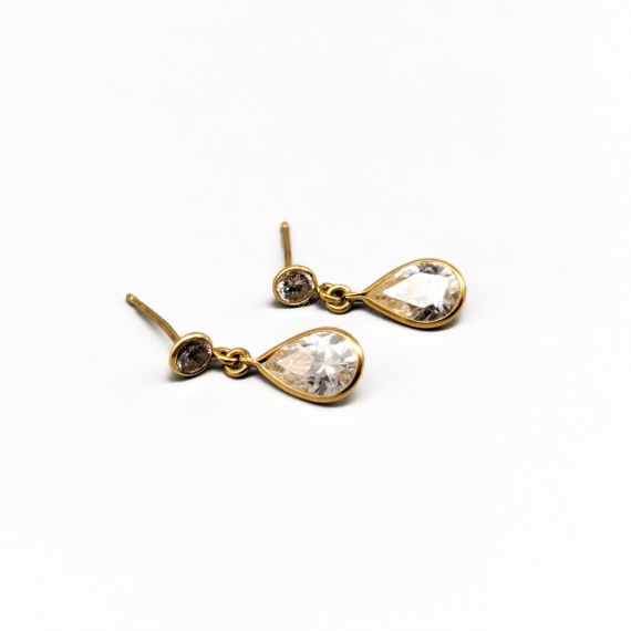 Pendientes de oro con piedras 18K 1.73g 19mm