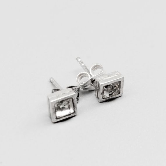 Pendientes de plata con piedras S925 1.67g 6mm