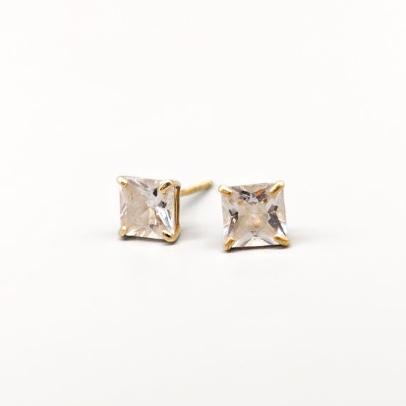 Aretes de oro con piedras 10K 0.62g 5mm