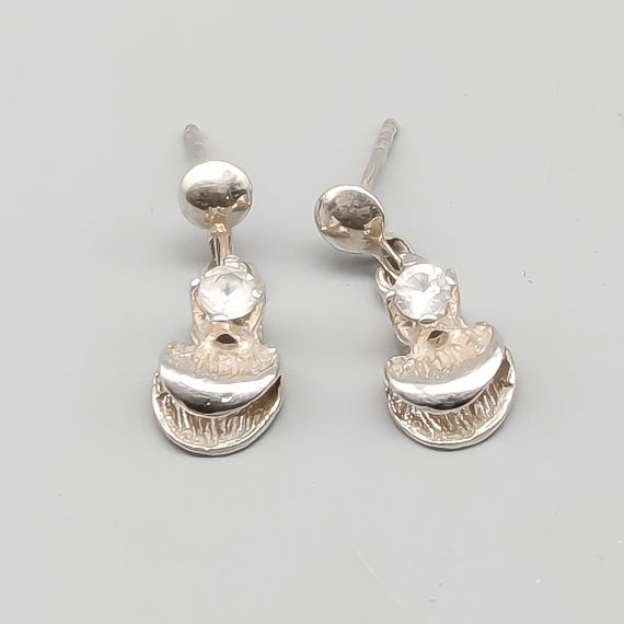 Aretes de plata con piedras S925 1.63g 17mm