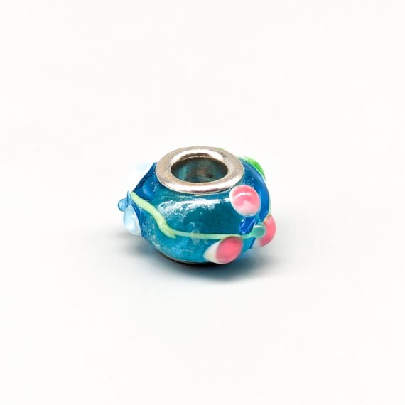 Charm de plata con detalle de acrílico S925 2.38g 15mm