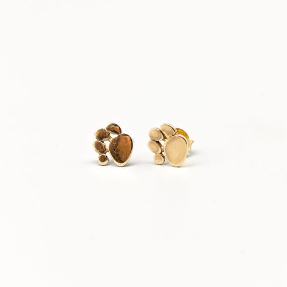 Aretes de plata huella de pata S925 0.6g 8mm