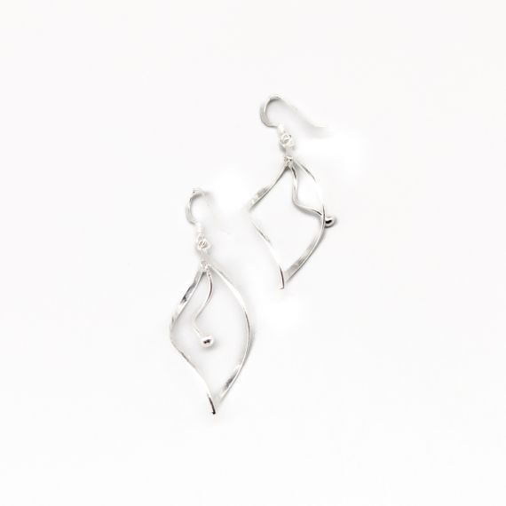 Aretes de plata en gancho S925 2.51g 52mm