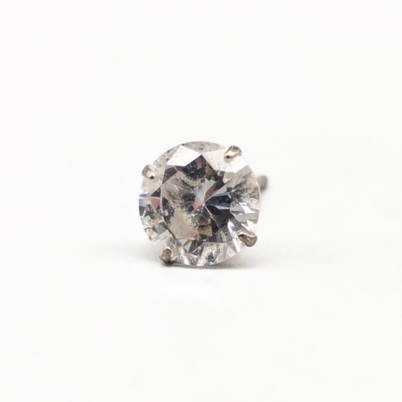 Arete Individual de Plata con Piedra S925 0.54g 7mm