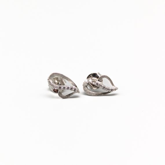 Pendientes de plata Corazón con Piedras S925 1.21g 12.5mm