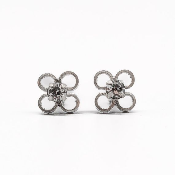 Pendientes de plata con piedras blancas S830 0.76g 8mm