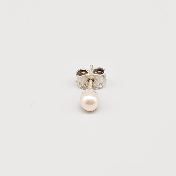 Pendiente de Perla Individual en Plata S925 0.25g 3mm