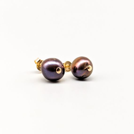 Aretes de Perlas en Oro con Perlas Cultivadas 18K 4.19g