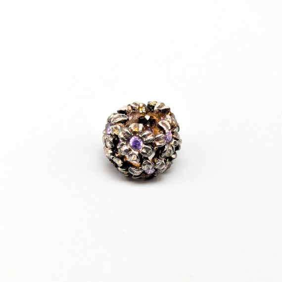 Dije de Plata con Piedras Moradas S830 2.78g 11mm