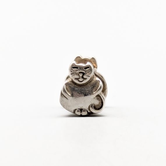 Dije de Plata Gato S925 2.64g 12mm