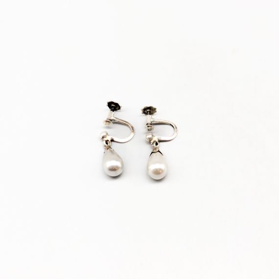 Clip en Plata con perlas de imitación S925 1.99g 19mm