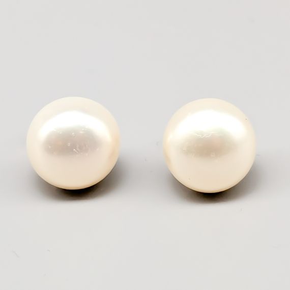 Aretes en Oro con Perlas 18K 3.59g 10mm