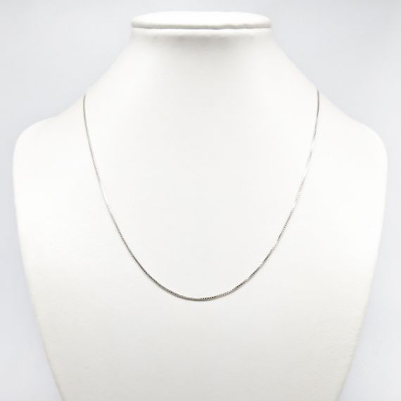 44.5cm Collar de cadena de caja de plata S925 1.9g