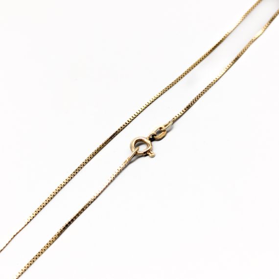 39cm Cadena de caja chapada en oro de Plata S925 1.55g