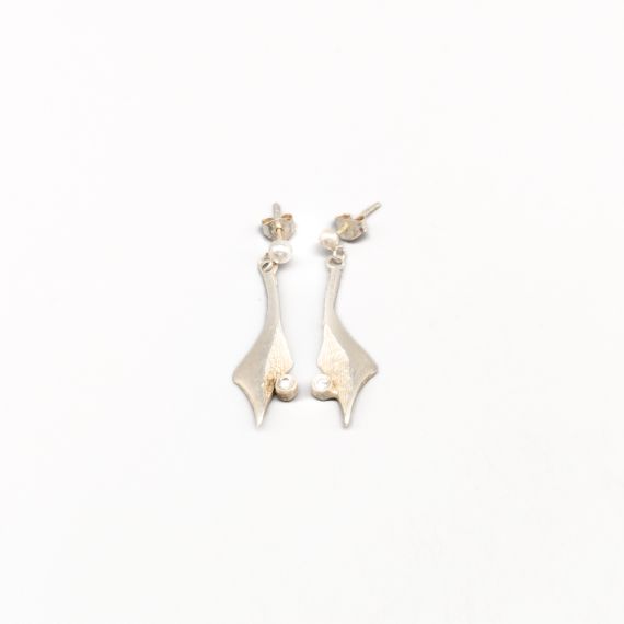 Pendientes en Plata con Piedras Blancas S830 2.85g 35mm