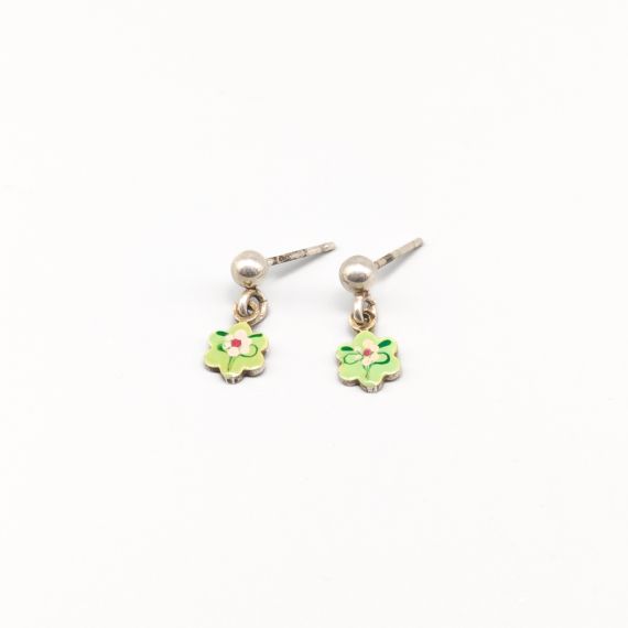 Aretes de Plata con Flores S925 1.29g 15mm