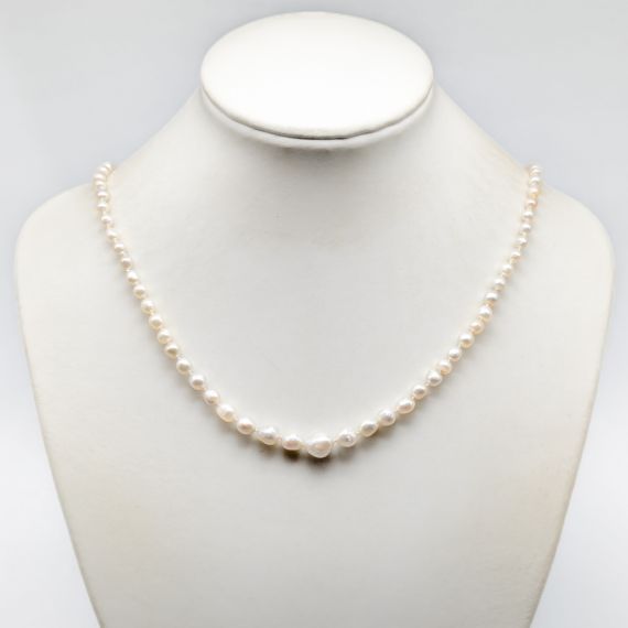 54.5cm Collar de Perlas con Broche de Oro y Perlas Cultivadas 18K 11.34g