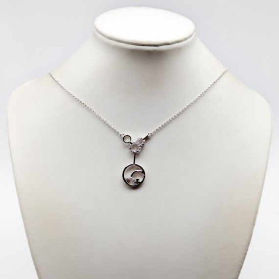 43.5cm Cadena Belcher de Plata con Piedras S925 5.22g