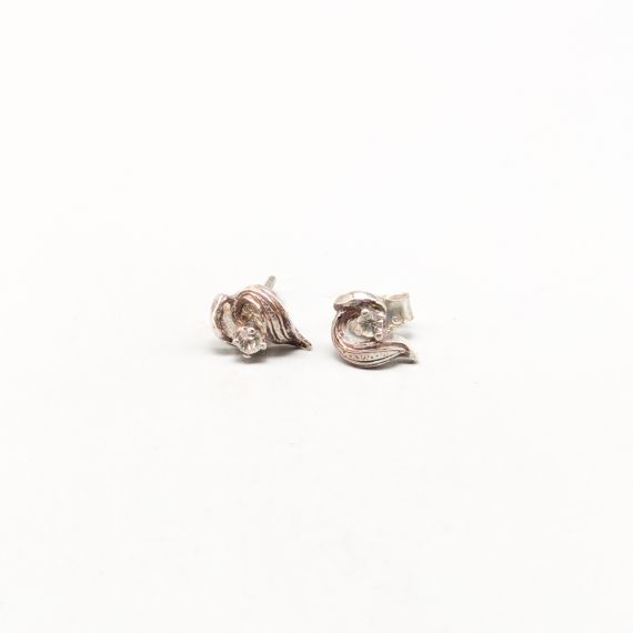 Aretes en Plata con Piedras blancas S925 1.04g 12mm