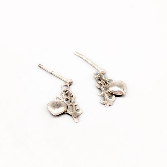 Aretes en Plata Fe Esperanza y Amor S925 1.06g 15mm