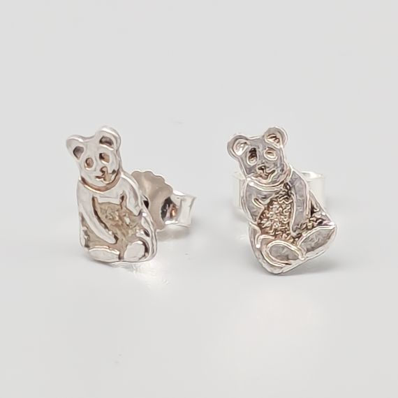 Pendientes en Plata de pandas S925 0.92g 10mm