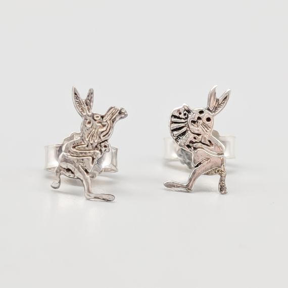 Pendientes de Plata liebres S925 0.72g 10mm