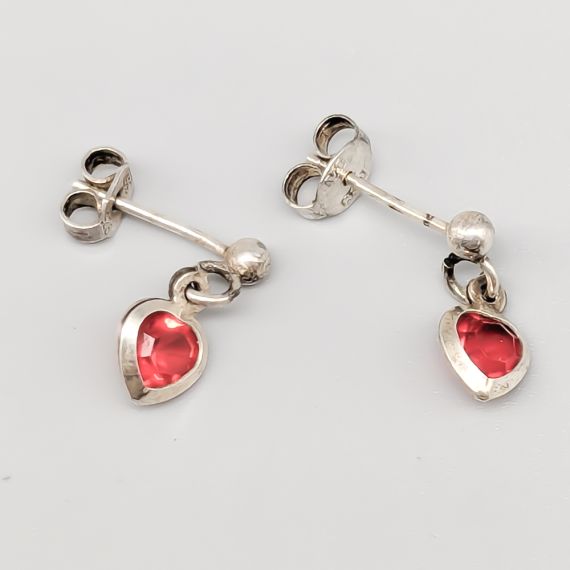 Pendientes de Plata con Piedra de Nacimiento de Enero S830 1.06g 22mm