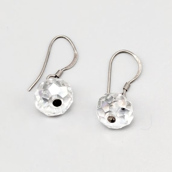 Pendientes en Plata con Piedras Blancas S925 2.33g 25mm