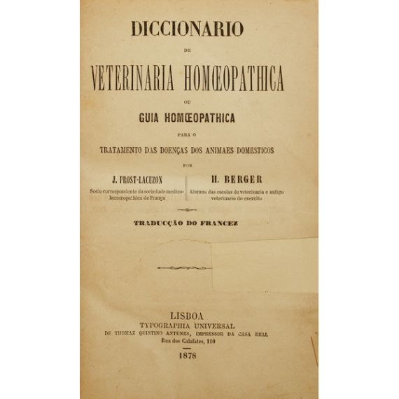 DICCIONARIO DE VETERINARIA HOMEOPÁTICA.