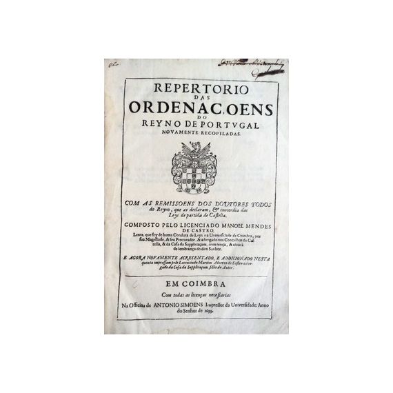 Repertorio de las Ordenanzas del Reino de Portugal